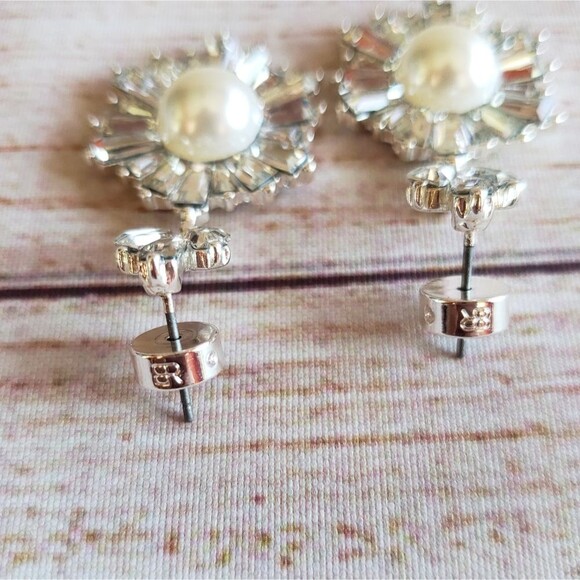 NWT Banana Republic Crystal/Pearl Drop Earrings - Picture 5 of 8